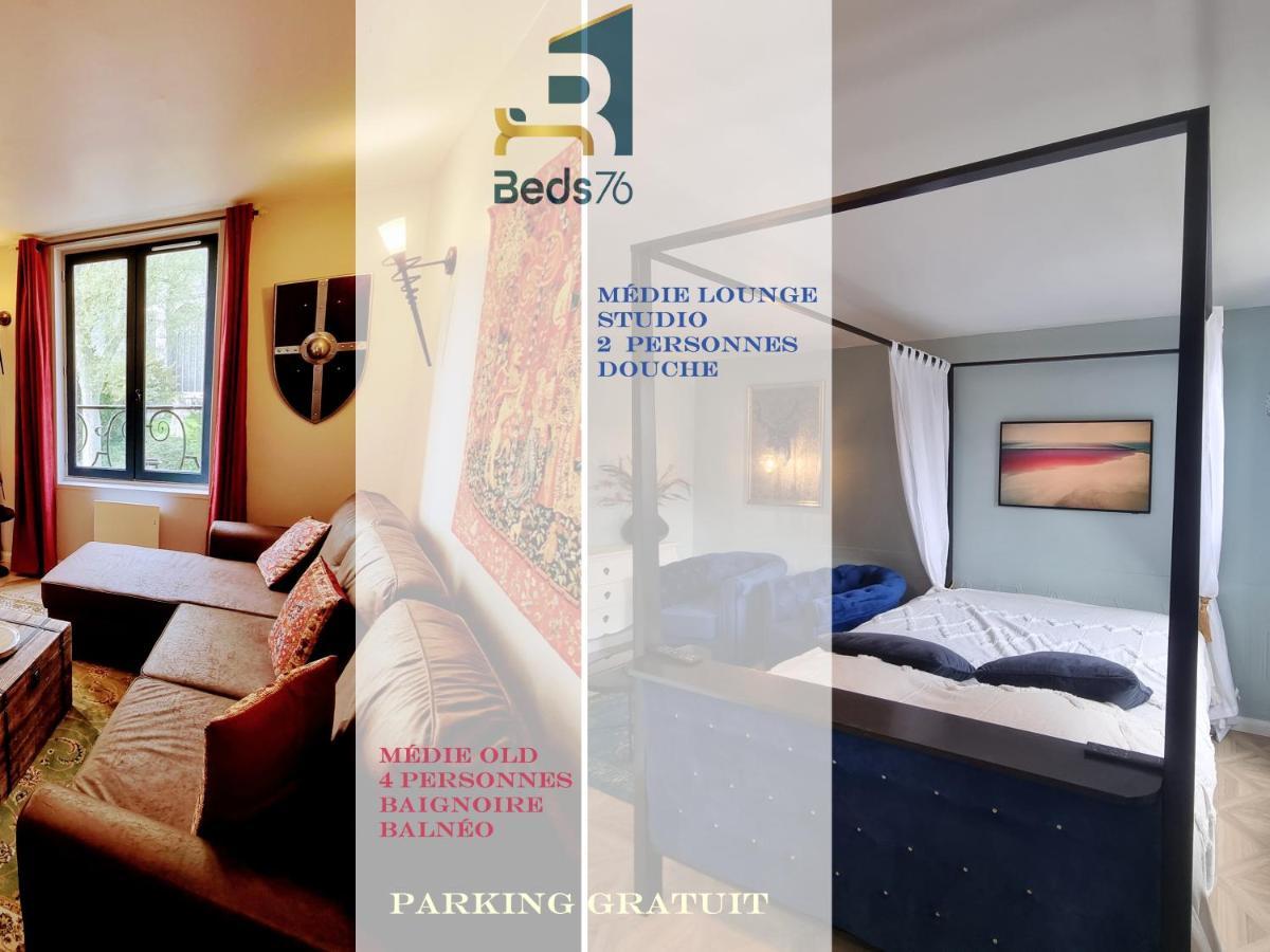 2 Appt Medielounge Ou Medieold, Parking Vue Magnifique Par Beds76 鲁昂 外观 照片